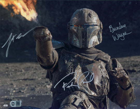 Pedro Pascal, Brendan Wayne, & Lateef Crowder Signed 11x14 Photo - SWAU Authenticated