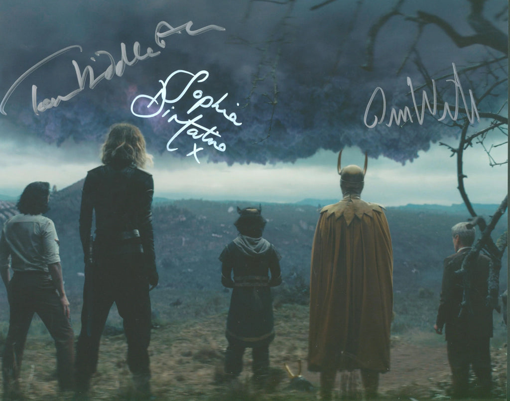 Tom Hiddleston, Owen Wilson & Sophia Di Martino Signed 11x14 Photo - SWAU Authenticated